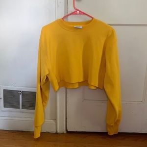 Yellow cropped champion crew neck